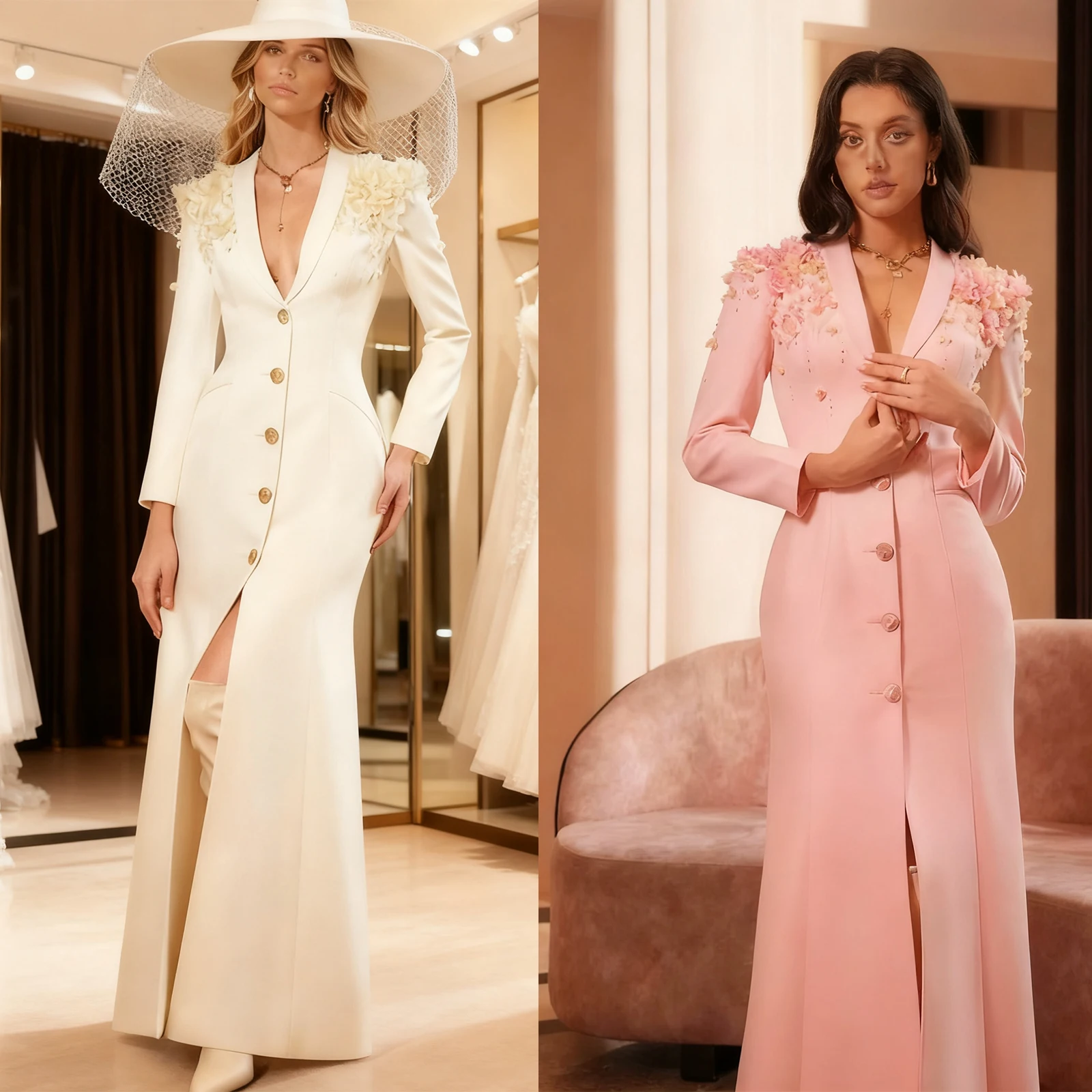 Женский пиджак с 3D цветочным принтом, облегающее торжественное платье, пальто, куртка, индивидуальный вечерний наряд для свадебного гостя