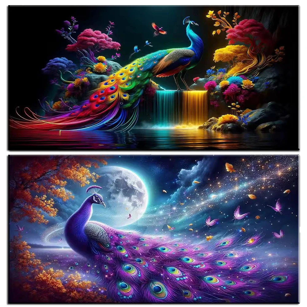 

Magic Peacock Parrot Landscape Diamond Art Kit Full Square Round Drill DIY Diamond Painting Mosaic For Living Room Wall Decor