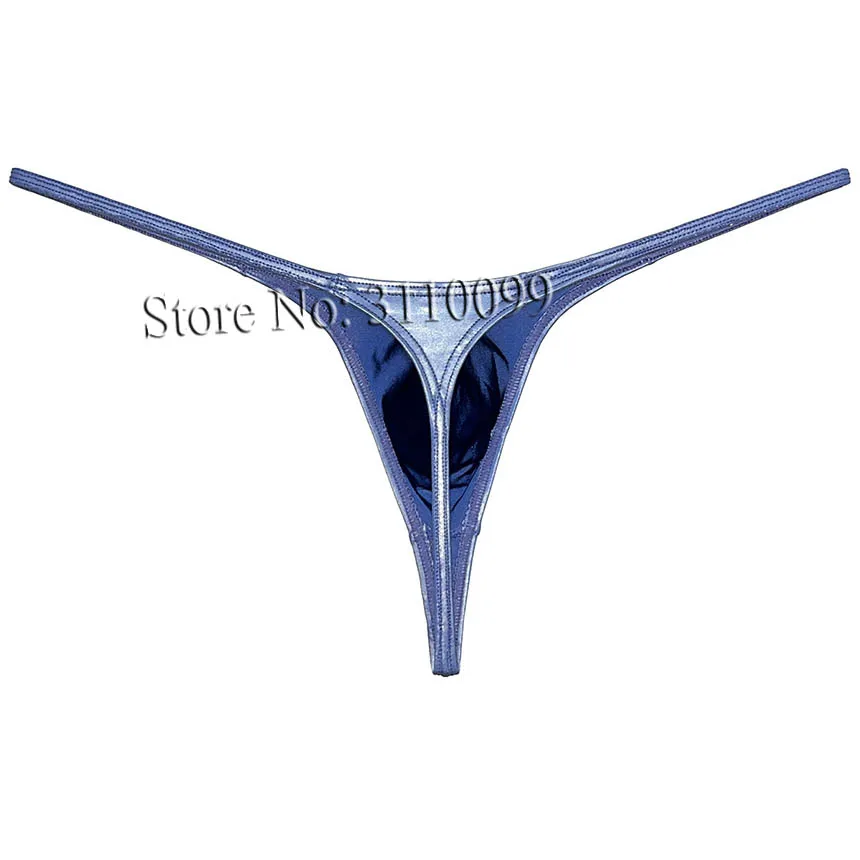 Men‘s Micro Thong Pouch String T-back Shiny Bikini Tanga Trunks Underwear