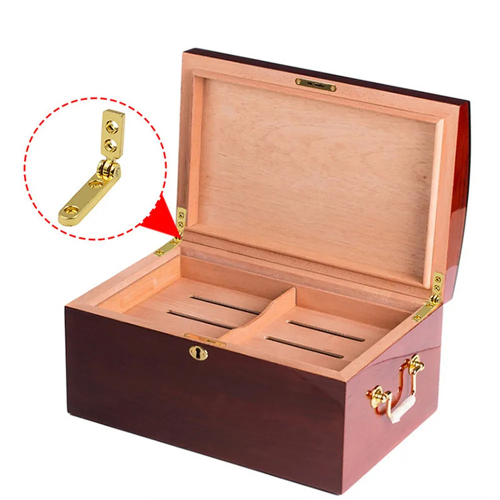 4pcs Golden Hinge Jewelry Box L-shape 90 Degree Folding Alloy Spring Support Hinges 30mm/1.2