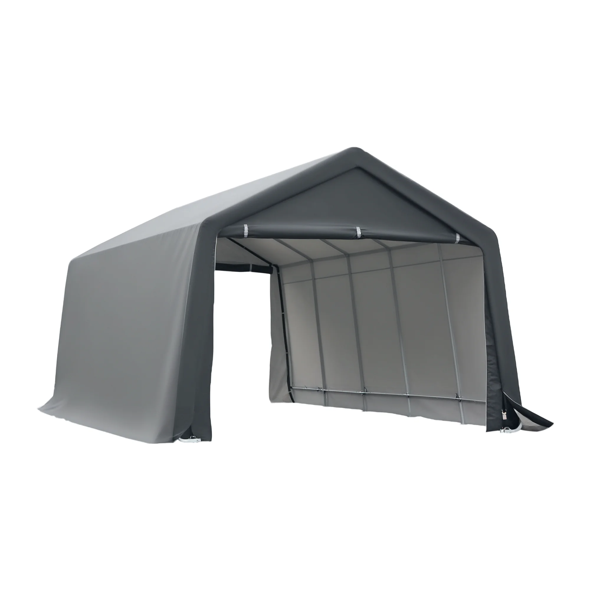 12' x 20' Carport Heavy Duty Truck SUV Garage Cover Canopy - Grey