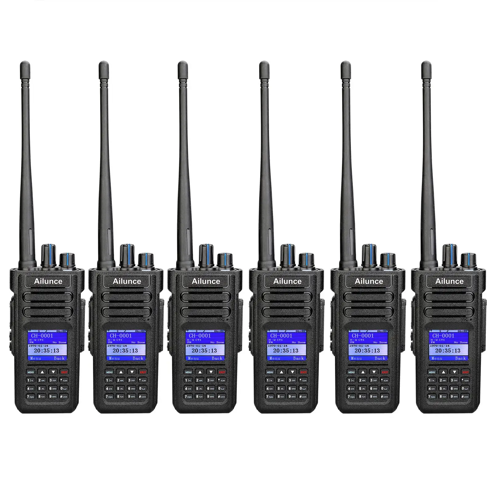 6Pack Ailunce HD1 two way radio ham radio set UHF+VHF Dual Band DMR Amateur Digital IP67 Waterproof wo Way Radio