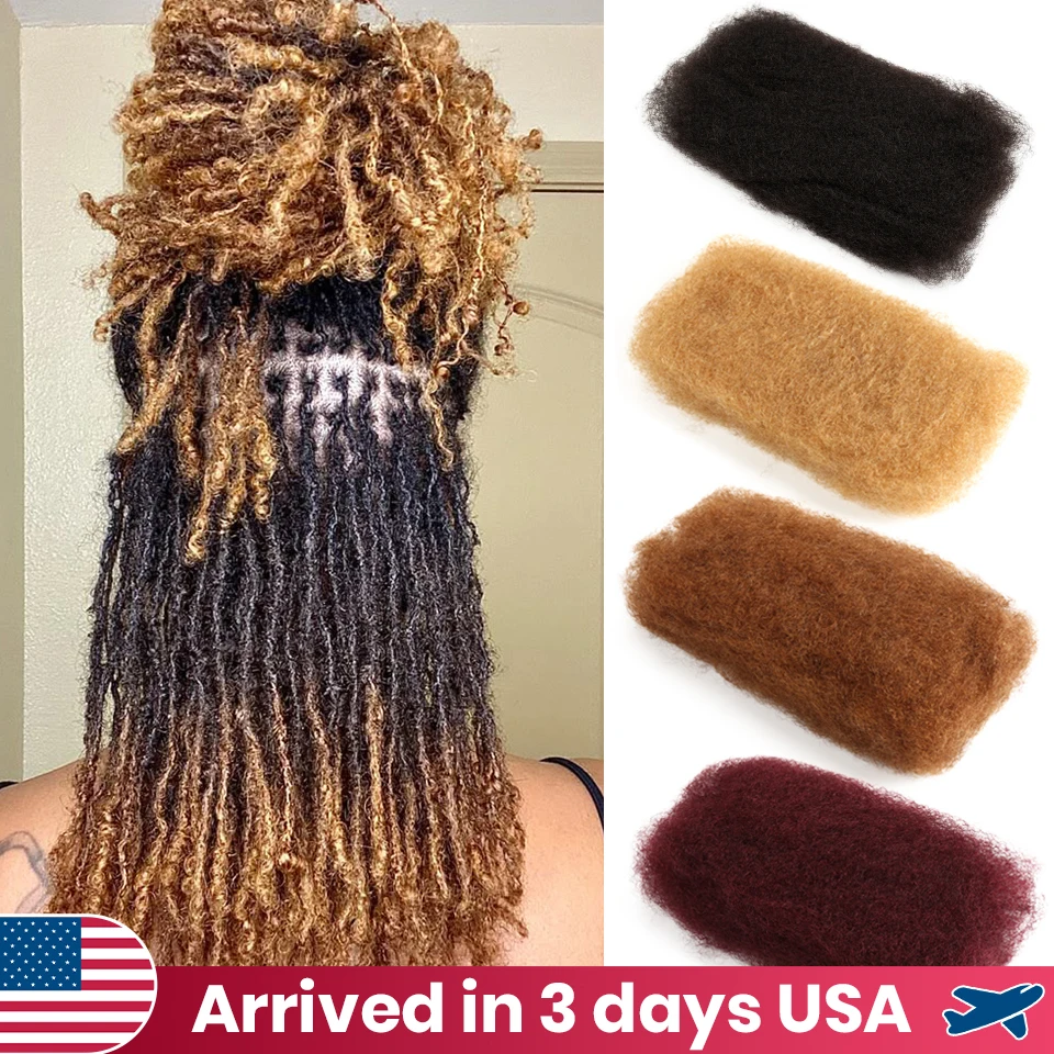 Brown Blonde QVR Afro Kinky Bulk Hair No Attachment For Man Afro Curly Bulk Human Hair Remy Dreadlock Natural Color Braids Hair