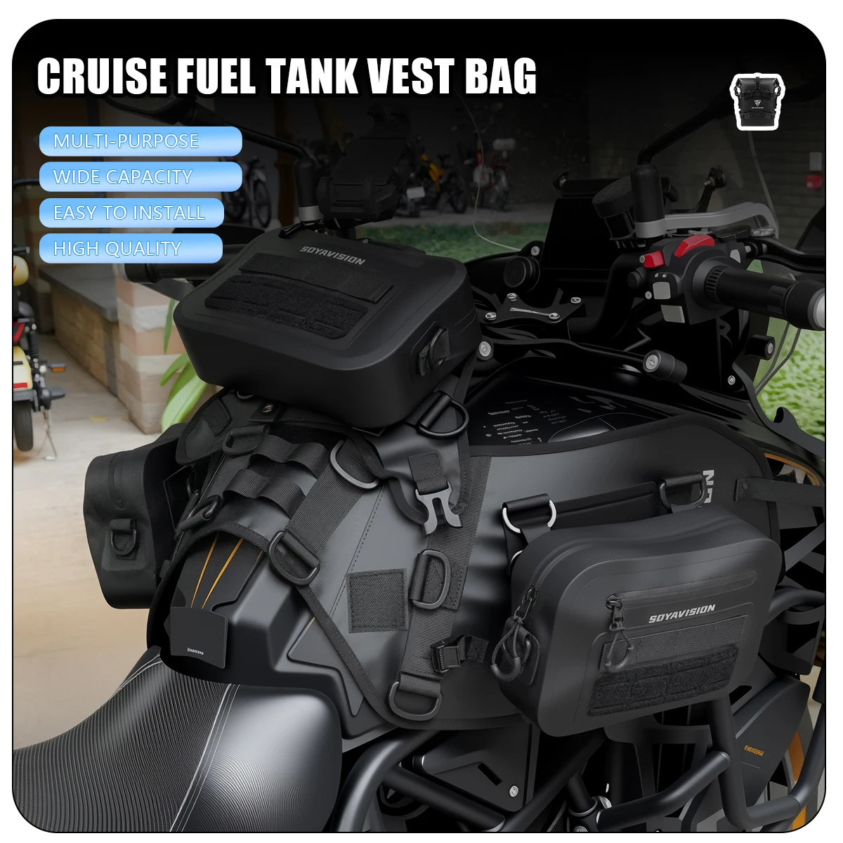 Universal Motorcycle Fuel Tank Bag Vest Oil Box Bag Storage Bag