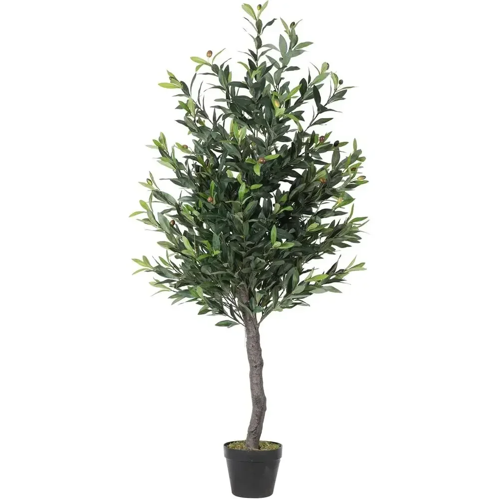 Maceta con Olivo Artificial de 50 Pulgadas con Aceitunas Realistas - Decoración Interior para un Cuidado Sencillo y una Mayor Sofisticación