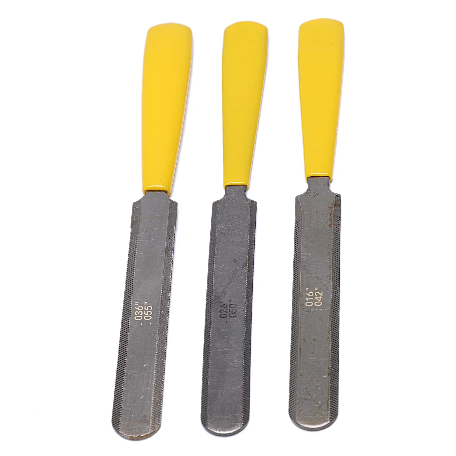 M11K-Mutternfeilen-Set aus Kohlenstoffstahl, doppelseitig gemessene Mutter für Gitarre, Schlitzfeile – 3er-Set