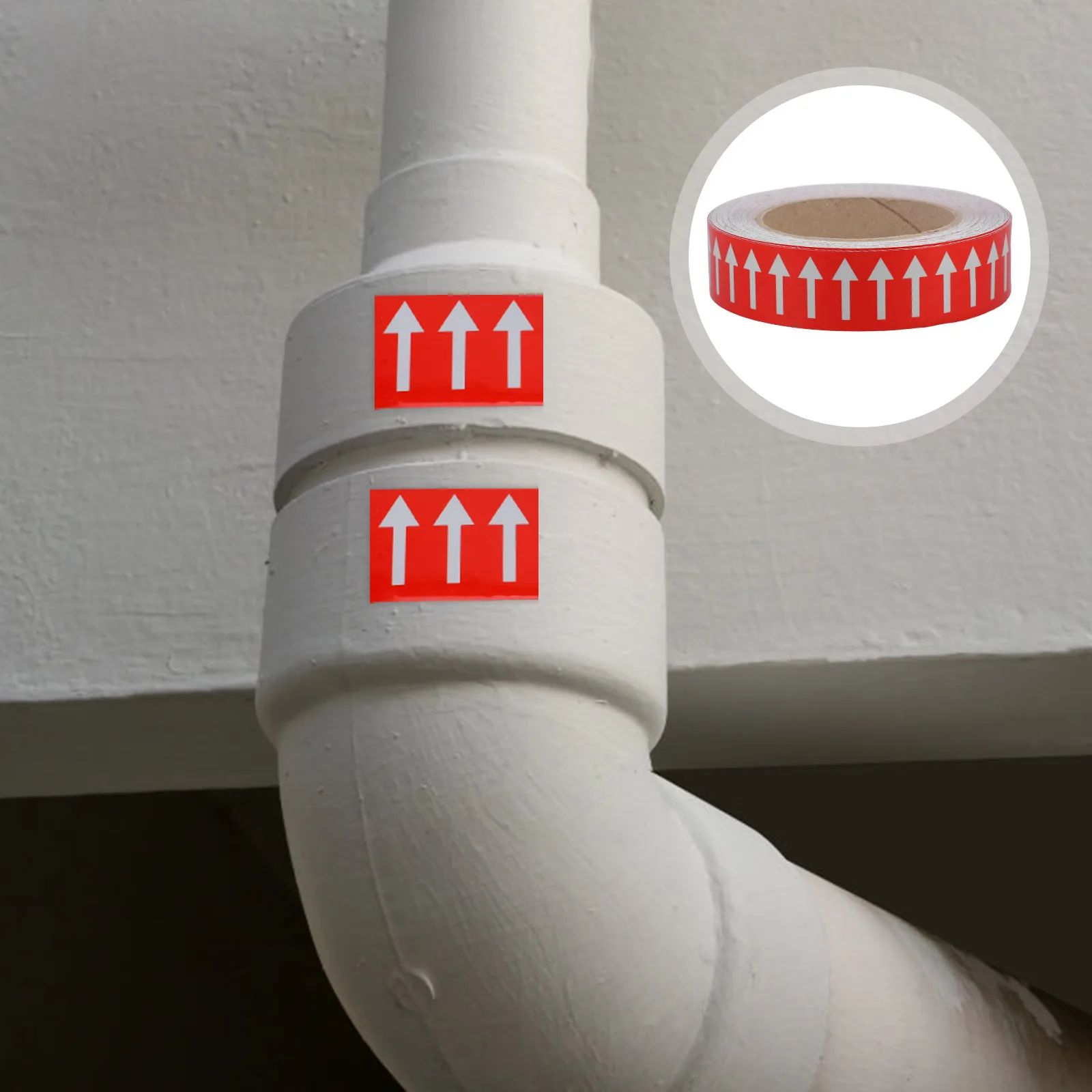 1 Roll Reflective Arrow Marking Stickers Pipe Direction Indication Material Adhesive Directional Arrow Stickers For