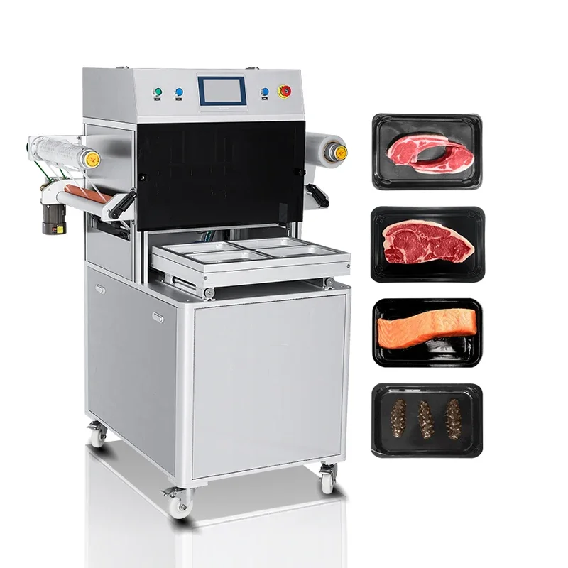 Premium High Quality Electrical Control Level Plastic or Cardboard Desktop Vacuum Skin Packaging Machine for Fresh Meat Poultry