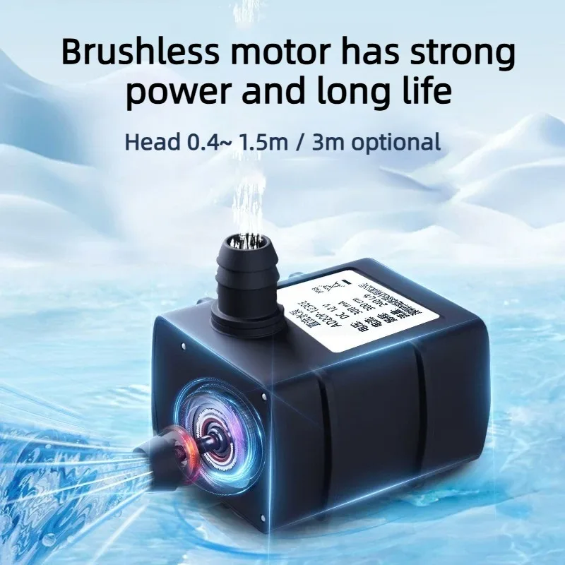 DC12V Brushless Mini Submersible Pump 3W 1020, Max Head 1.5m for Solar Water Circulation