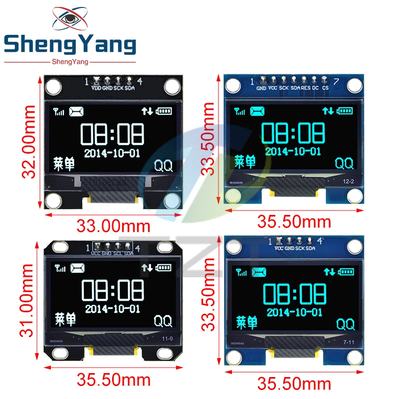 Imagem -03 - Tzt-oled Módulo de Exibição Lcd 1.3 Polegada Spi Iic I2c Comunicar Branco Cor Azul Módulo de Display Led 128x64