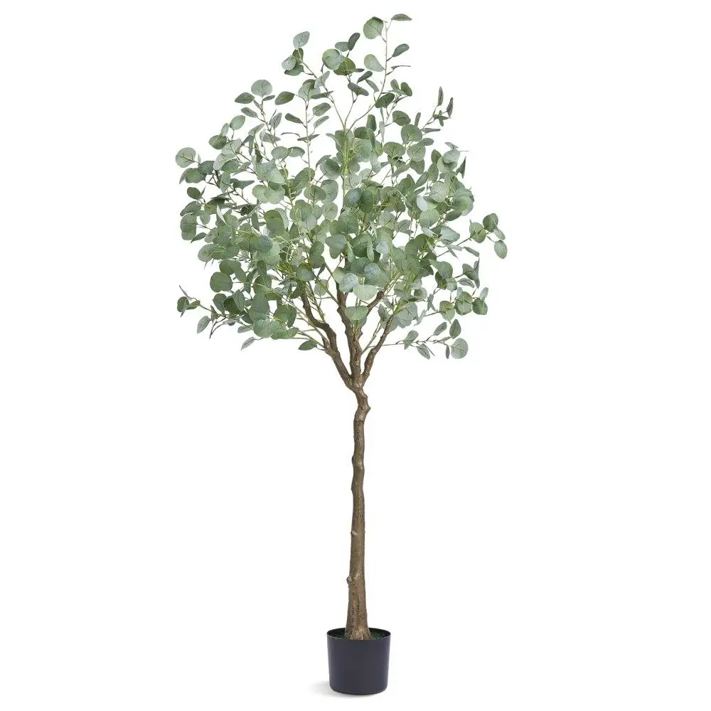 

6FT Artificial Eucalyptus Tree PE Material Anti-Tip Low Maintenance Green for home Office Decor Indoor Outdoor