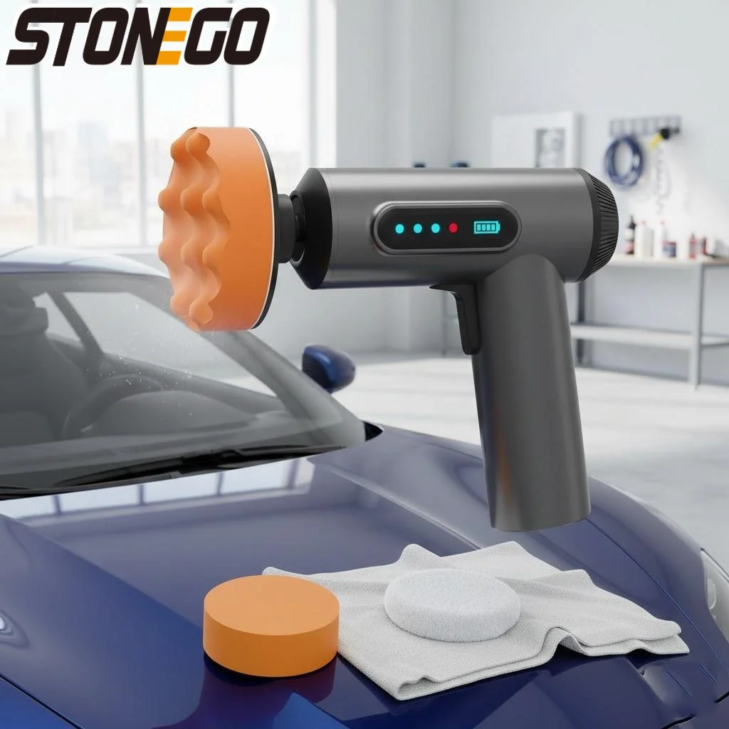 Wireless Car Polisher Handheld USB Charging Polishing Set with Digital Display for Home Car Detailing and Waxing