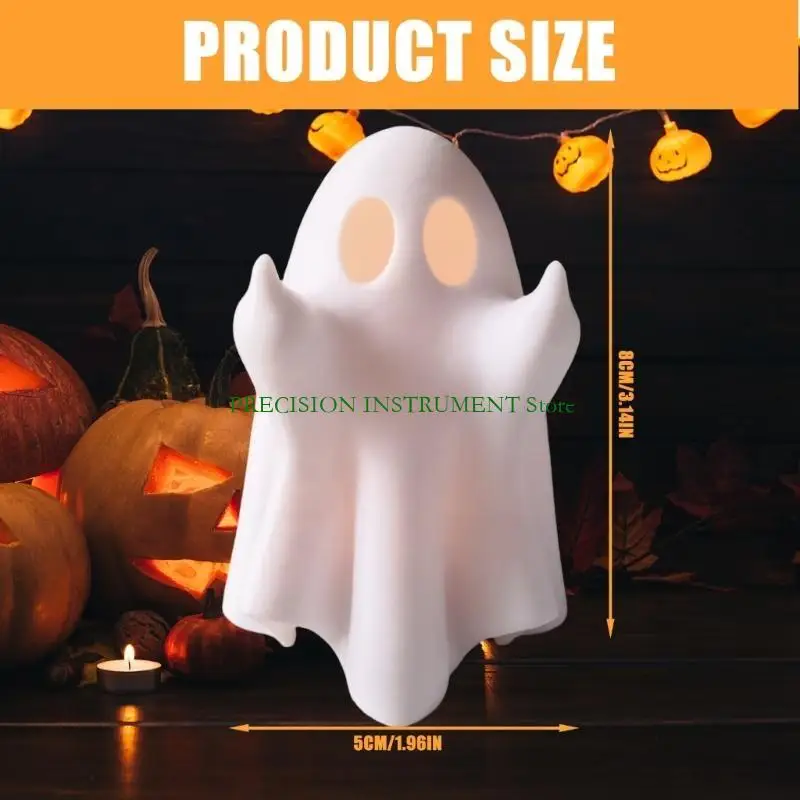 Elegant Small Specter Figure Specter Resin Artwork LED Lighted Ornament for Home Table Embellishment 37JD