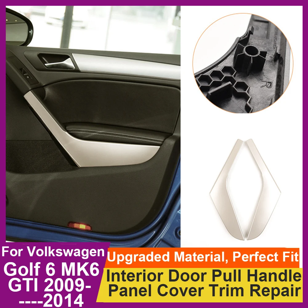 Car Inner Interior Door Pull Handle Cover Trim Carbon Fiber Left Right For Volkswagen VW Golf 6 GTI MK6 2009-2014 5K4868039A82V