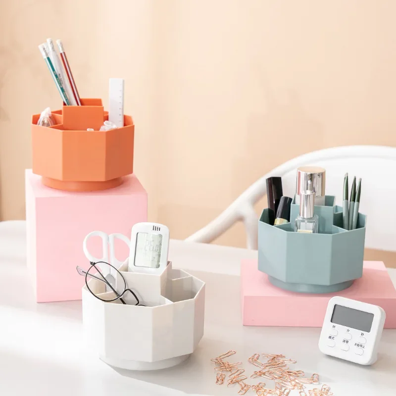 

Revolving pen holder Desktop stationery storage box Office Creative pen box Student storage box Cosmetics and sundry storage box