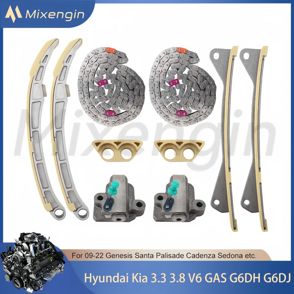 Auto Engine Parts Timing Chain Kit Fit 09-22 3.3 3.8 V6 GAS G6DH G6DJ For Hyundai Genesis Santa kia Cadenza Sedona 24410-3CGA3