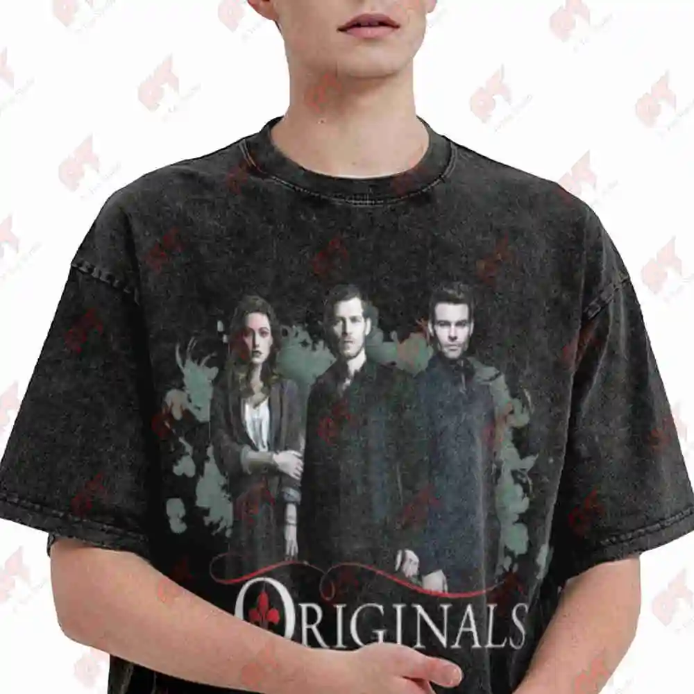 The Originals Klaus Hayley Elijah Vintage Washed Tee Pure Cotton T-Shirt