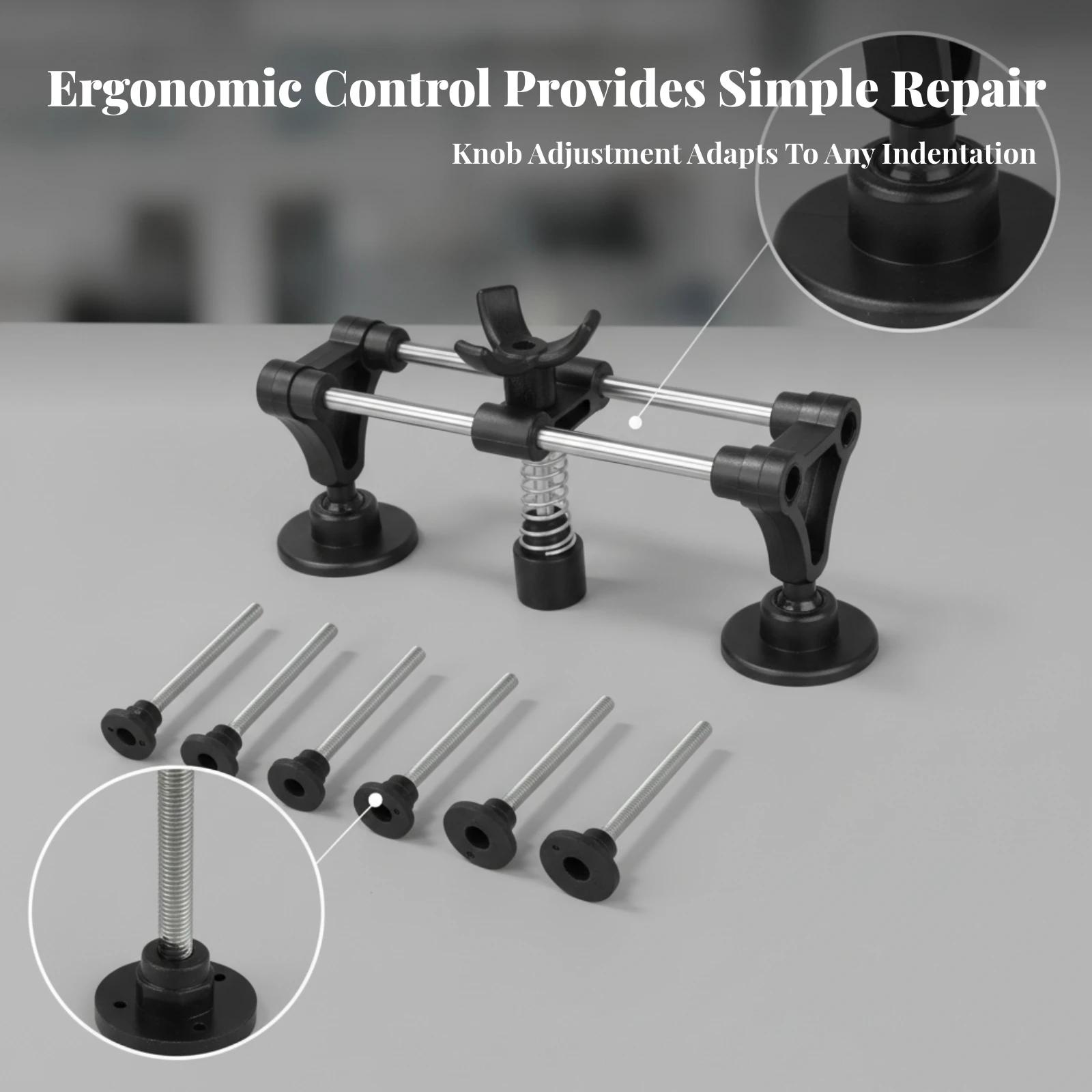 Wing Knob Silver Rods Spring-Loaded Dent Puller Dent Repair Puller Bridge Dual Rod