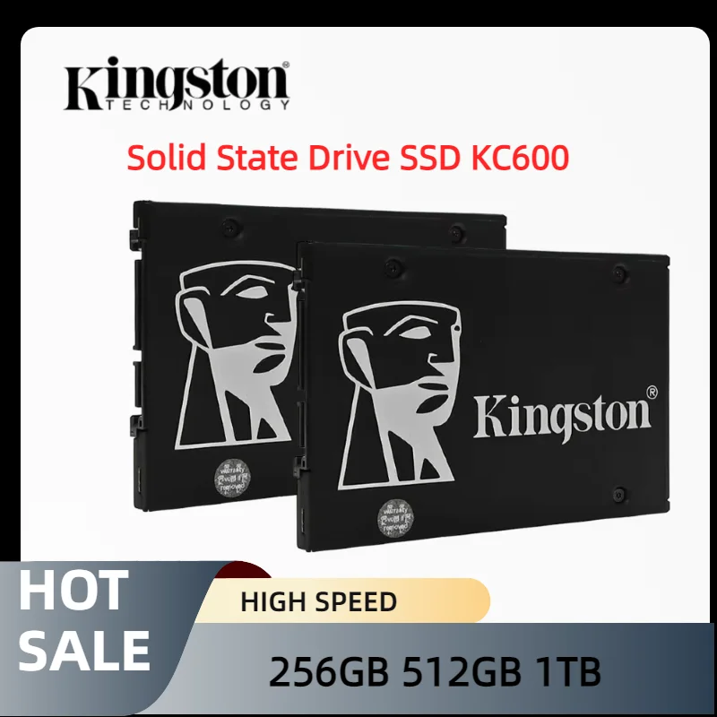 Kingston 2.5" SATA 3.0 Solid State Drive SSD KC600 256GB 512GB 1TB 3D TLC internal Hard Drive for Laptop and Desktop Computer