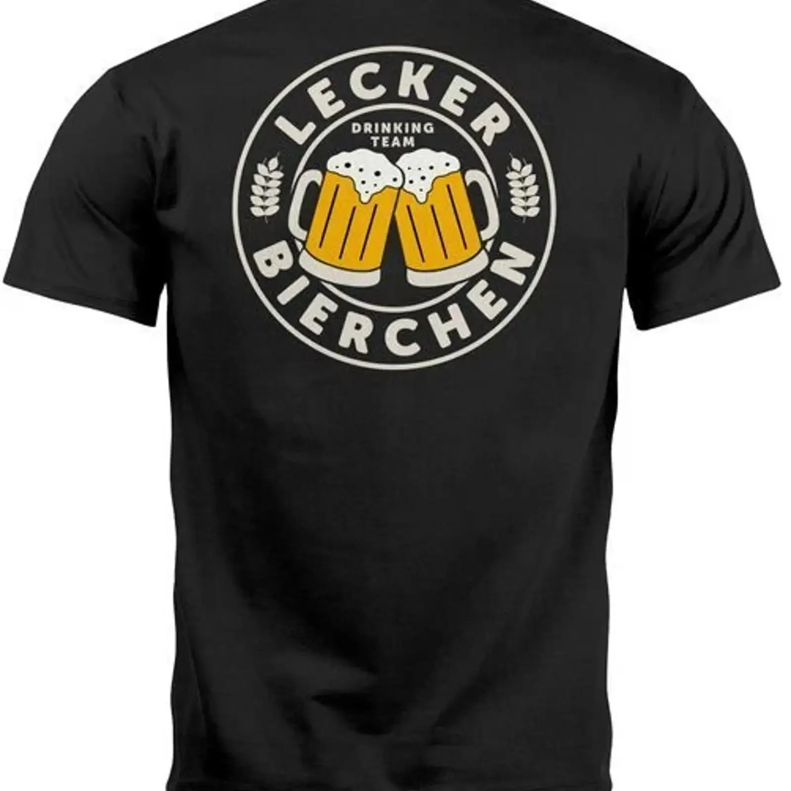 Herren T Shirt Backprint Lecker Bierchen Bier Motiv Alkohol Fun Spruch vintage Washed Stretched Comfortable Slightly