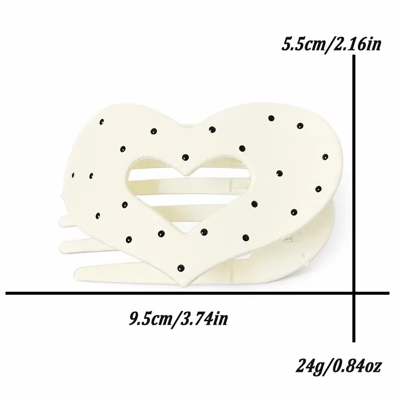 1/2pcs Black White Polka dots Hair Clip for women Elegant Daily wear Shark Clip Fashion girl Hair Clamp