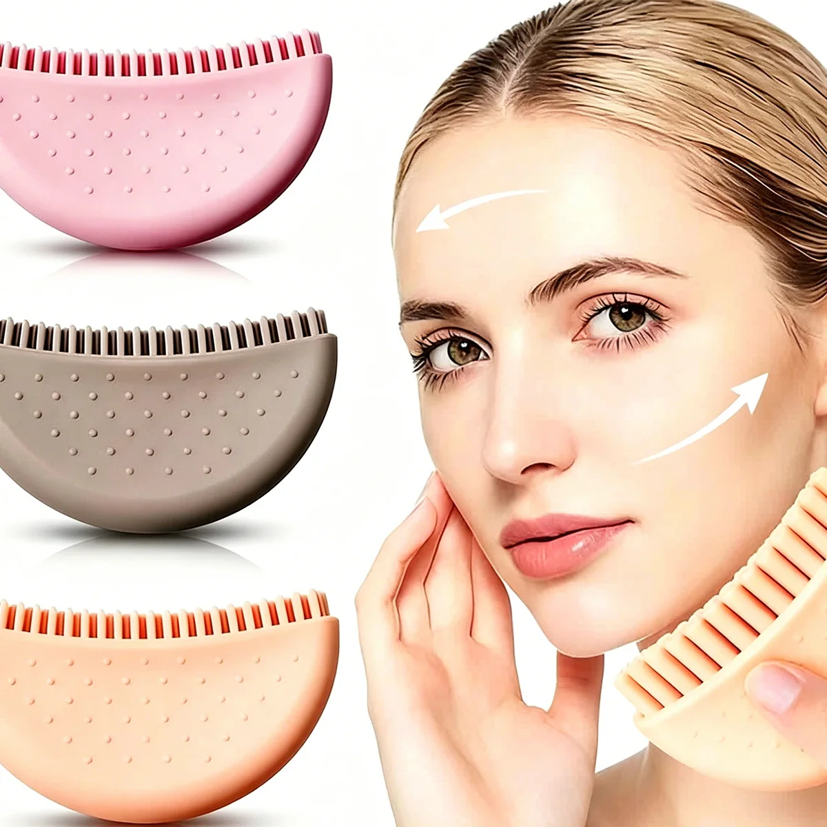 1PC New silicone lymph contour facial brush massage eye brush neck care brush silicone face brush