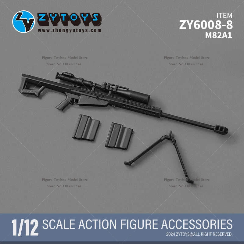 ZYTOYS-Mini Soldado Arma Modelo Gun Acessório Set, Estatueta Estática, Ornamento Cena Militar, 6 "Figura, 98K M82A1, ZY6008, 1:12