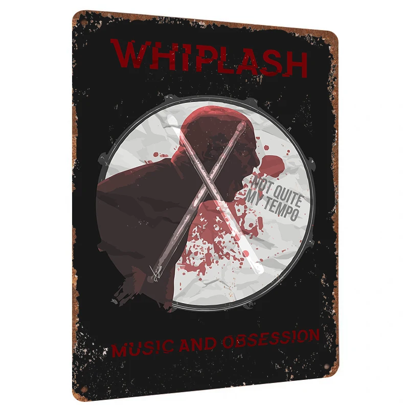 Affiche de film Whiplash, signe en étain en métal, pas assez mon Tempo, décor artistique de tambour pour Studio de musique, mur de maison
