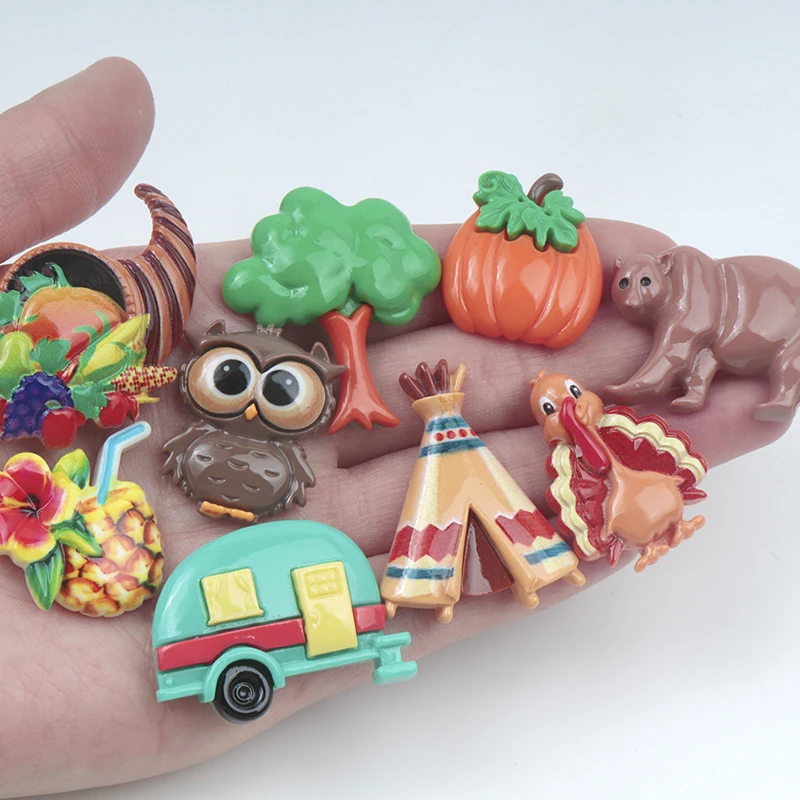 10/100PCS Resin Accessories Tribal Seories Owl Tent Bear Scrapbooking Patch Craft DIY handmade Craft Decoration Accessories