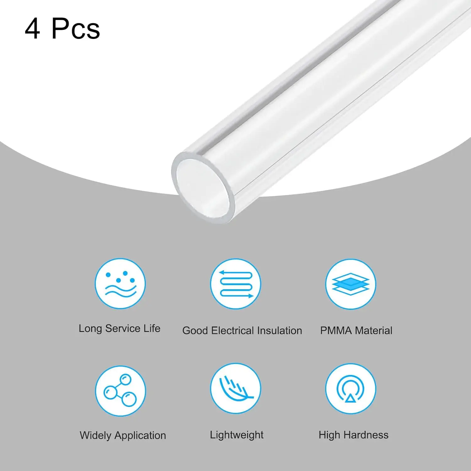 Naxilai 2 pezzi tubo acrilico trasparente tubo rotondo rigido 10 mm (3/8") ID 14 mm (0,55") diametro esterno per lampade e lanterne, sistema di raffreddamento ad acqua