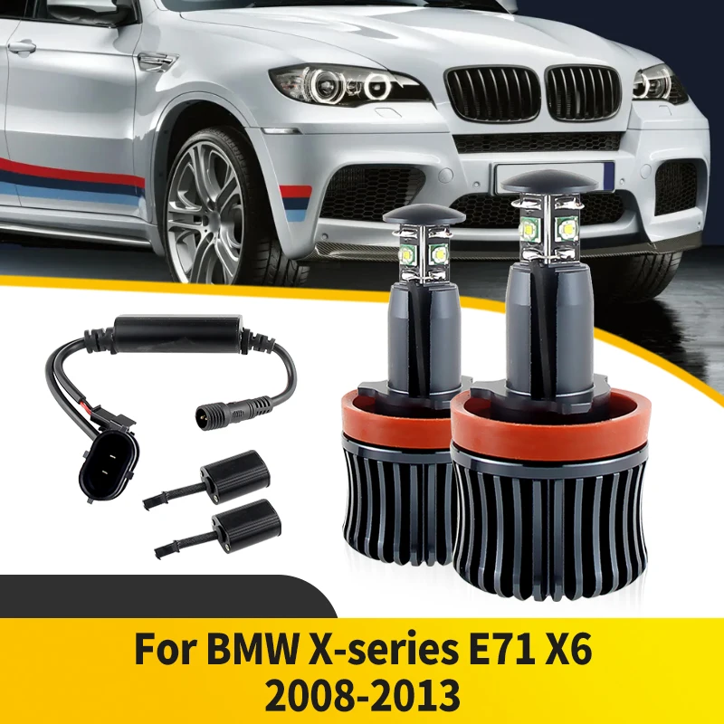 

2PCS H8 20W For BMW X-series E71 X6 2008-2013 LED Angel Eye Halo Ring Marker Side Light LED Bulb Car Headlight OEM# 63217760782