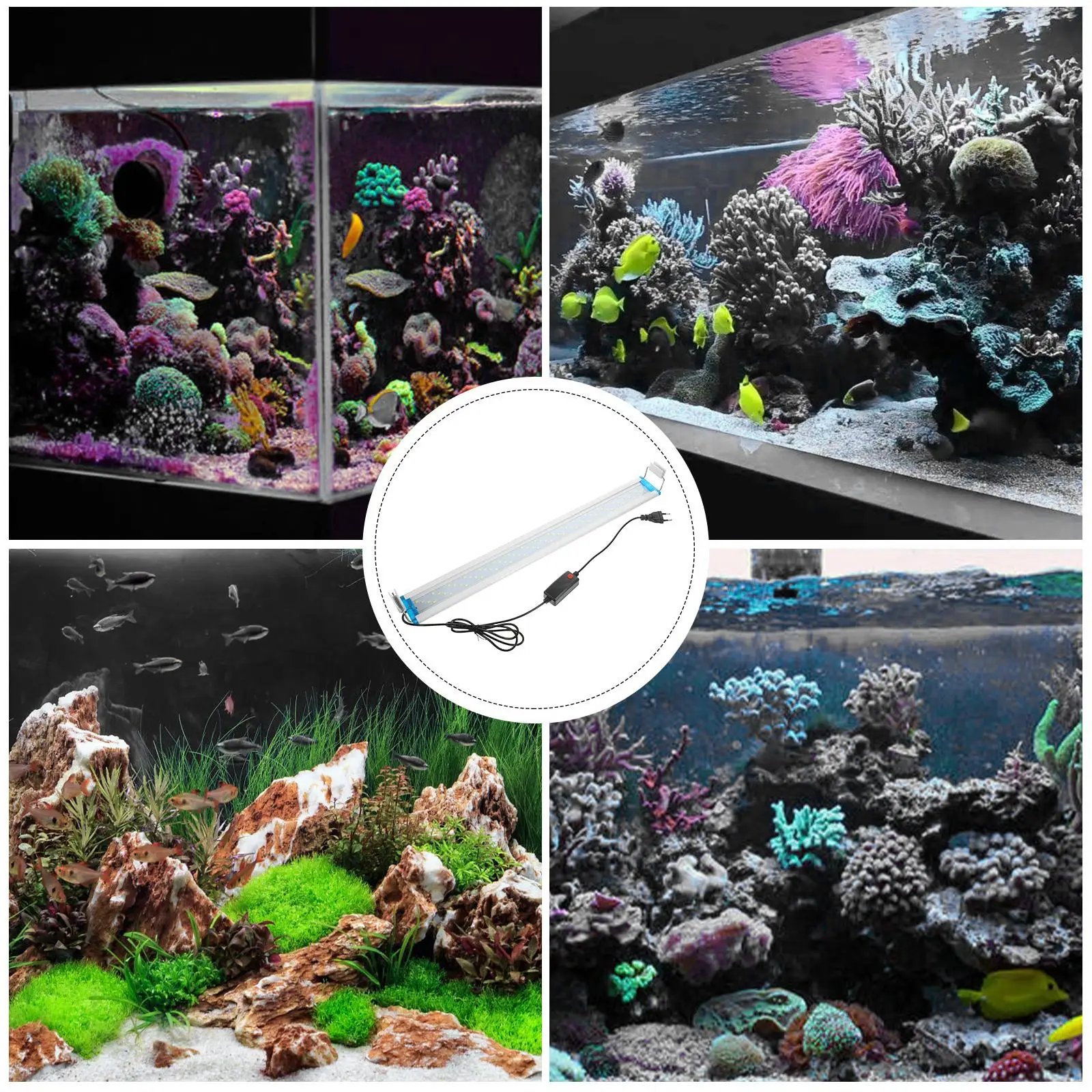 Fish Tank LED Light Lighting Device Ultra Thin Aquarium Lamp Bracket Pvc Landscaping Delicate
