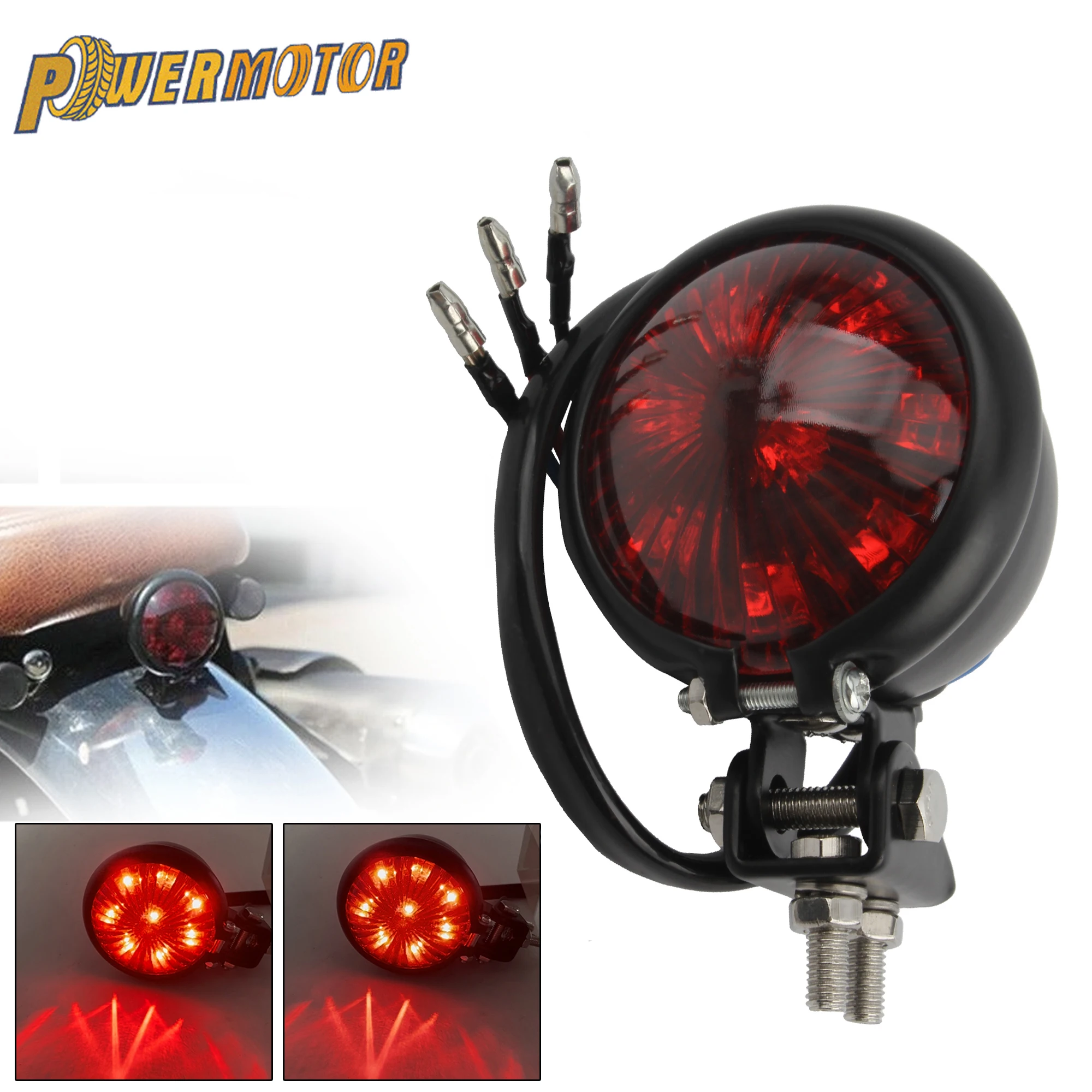 

Universal Motorcycle Tail Light For Harley Cruiser Prince Red LED Brake Warning Light 1PCS Motocross Parts