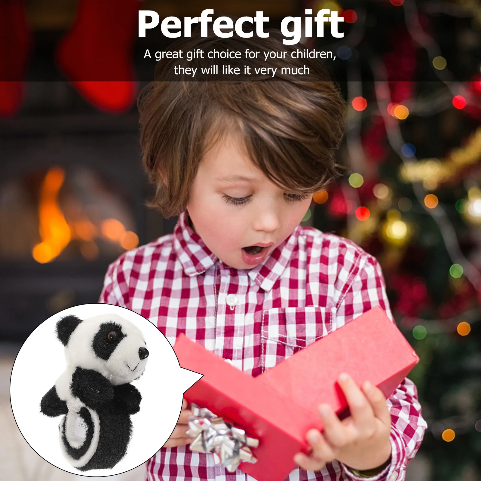 

Panda Slap Bracelet Animal Design Flannel Wristbands for Kids Party Favors Halloween Christmas Gift Bulk Snap Bracelets