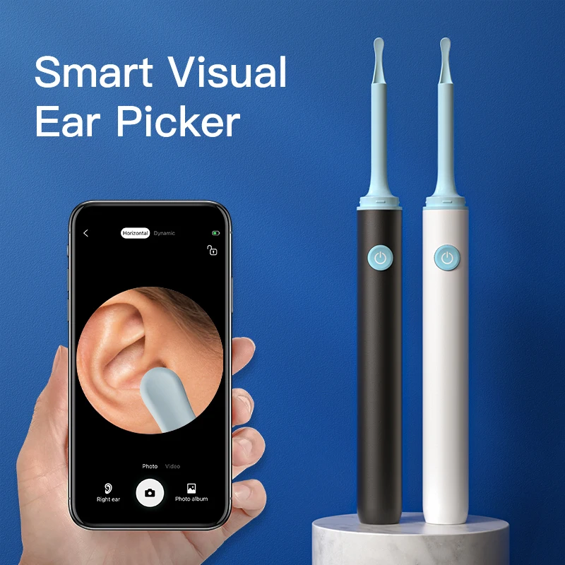 Nettoyeur d'oreille visuel sans fil, caméra Otoscope WiFi lumineux, outil d'élimination du cérumen avec caméra, Endoscope d'oreille, dissolvant de cire d'oreille