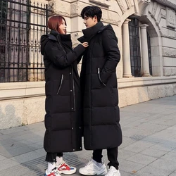 -30℃ Men Oversized Long Cotton Parka Puffer Outwear Coats Streetweare Male Down Jacket Solid Color Winter Thick Warm Jacket