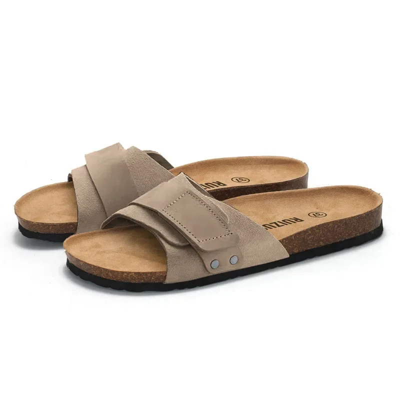 

Men's Summer Flat Cork Slipper Softwood Beach Casual Nubuck Slides Mule Clogs Sandals Platform Shoes Ladies Footwear 2025