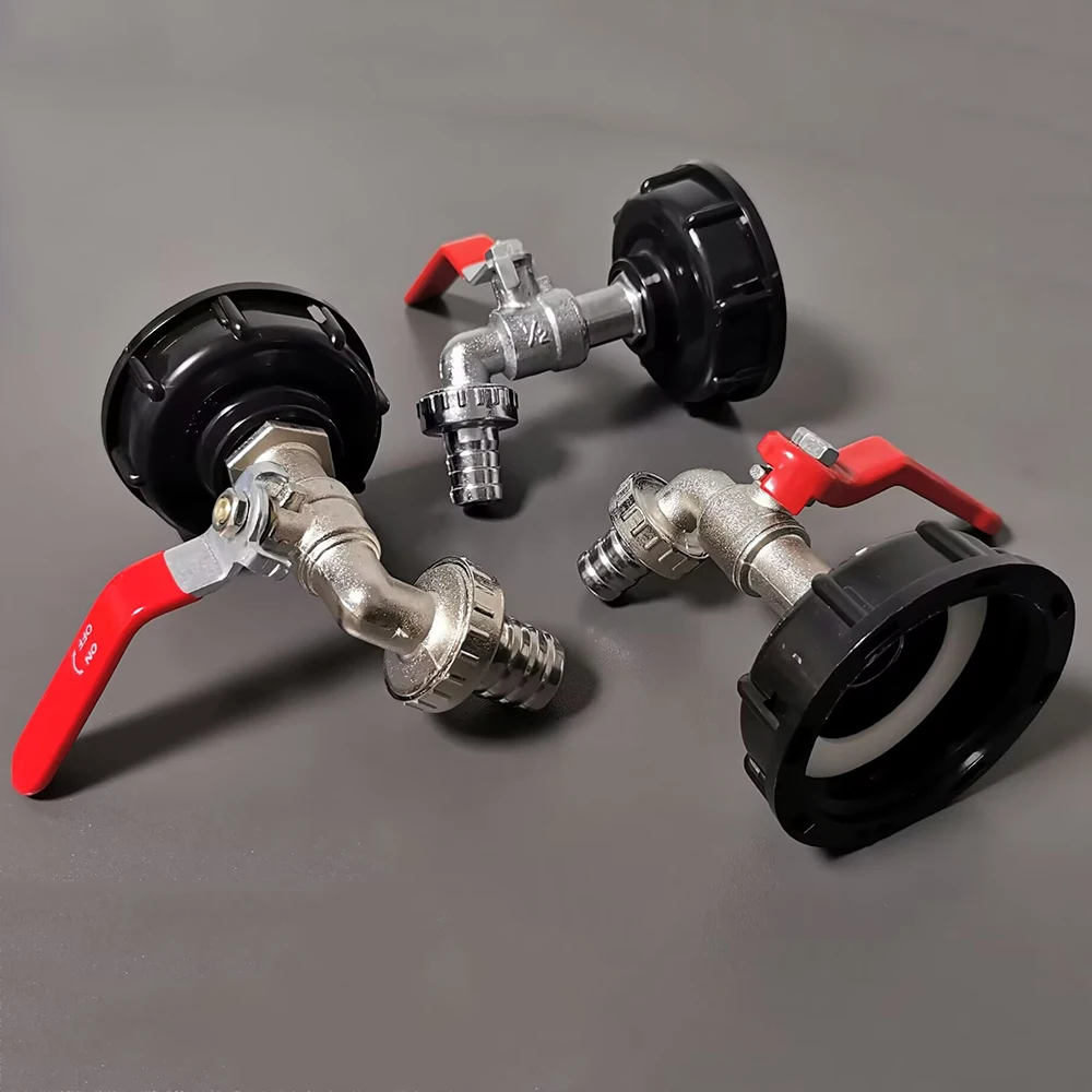 S60x6 Coarse Thread IBC Tank Tap Connecter X 1/2'' 3/4'' Water Coupling Adapter 1000L Garden Home Replacement Valve Fitting