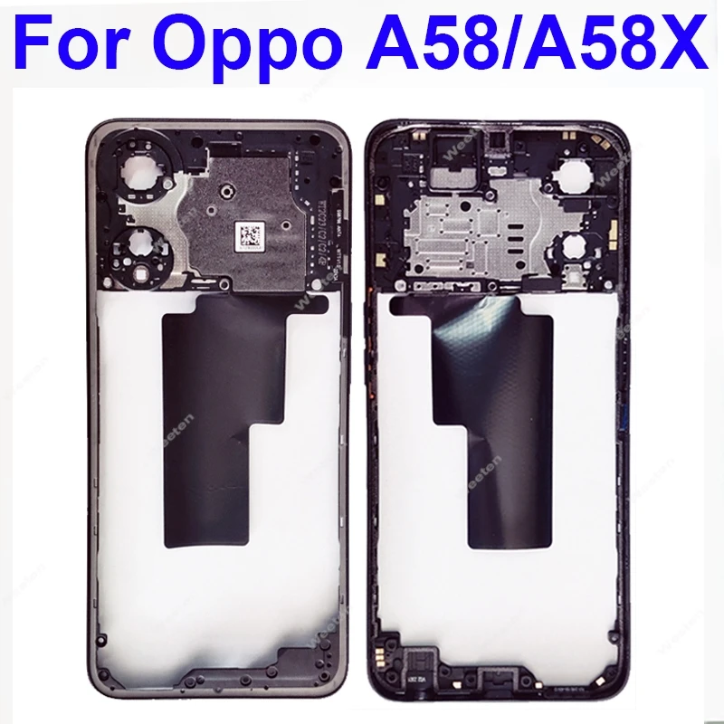 

Средняя крышка корпуса для OPPO A58 A58x 5G Средняя крышка корпуса Средняя рамка Крышка безель с кнопкой регулировки громкости Запасные части