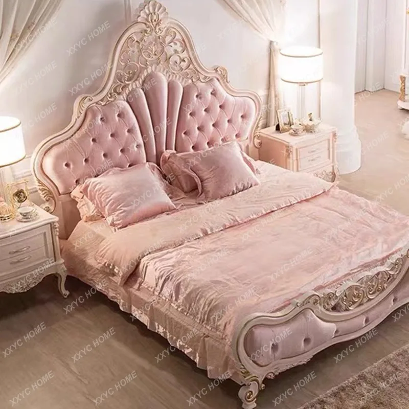 

Кровать AABedroom Кровать принцессы Двуспальная кровать на пуговицах в стиле барокко