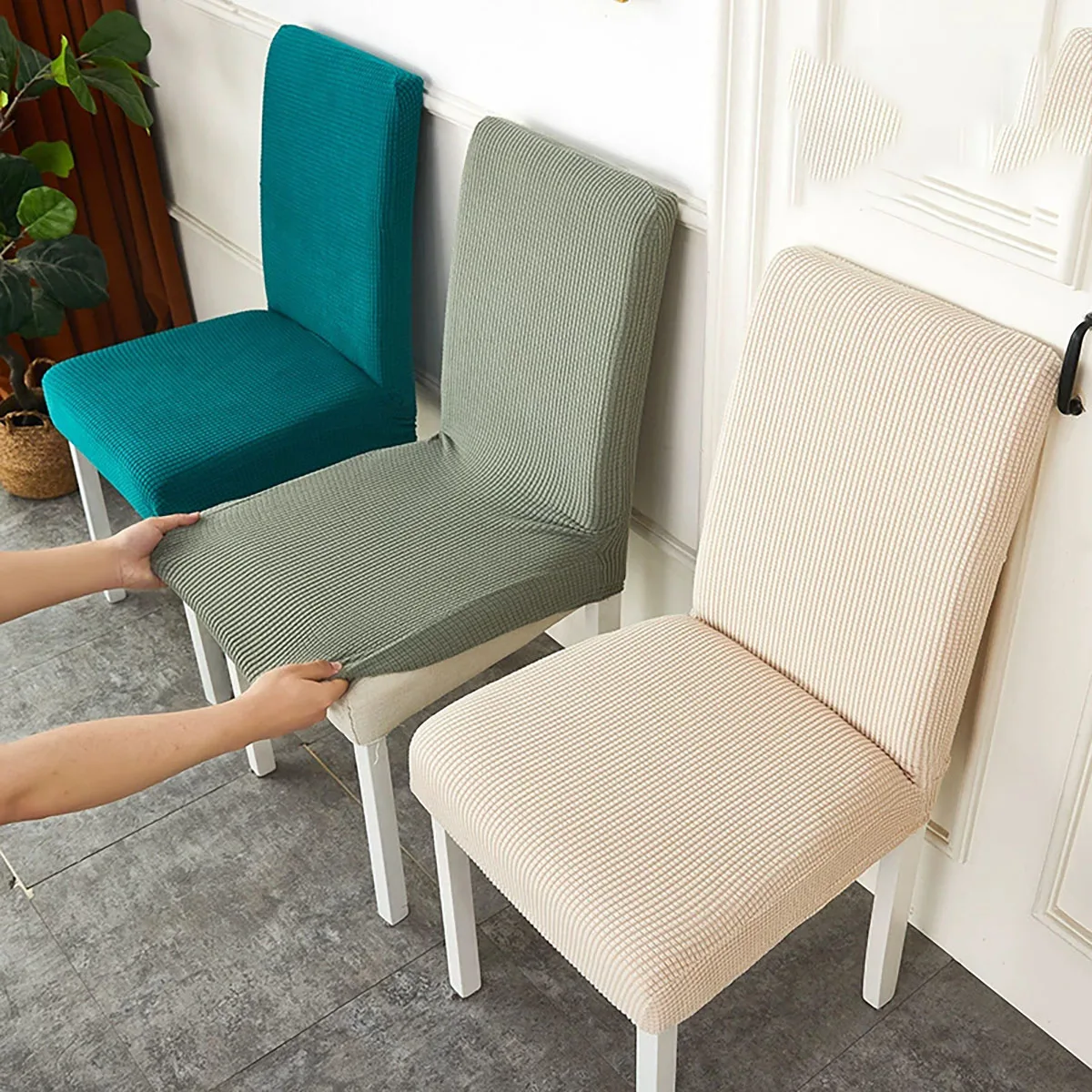 Wasserdichter elastischer Stuhlbezug für Esszimmer, Küche, Hochzeit, Hotel, Bankett, Restaurant, schmutzabweisender Sitzbezug, Housse de Chaise
