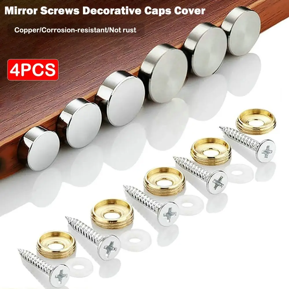 Home Improvement Copper Screws Decorative Cap Silver Multiple Sizes Nails Fasteners Mirror Fasteners Wardrobes