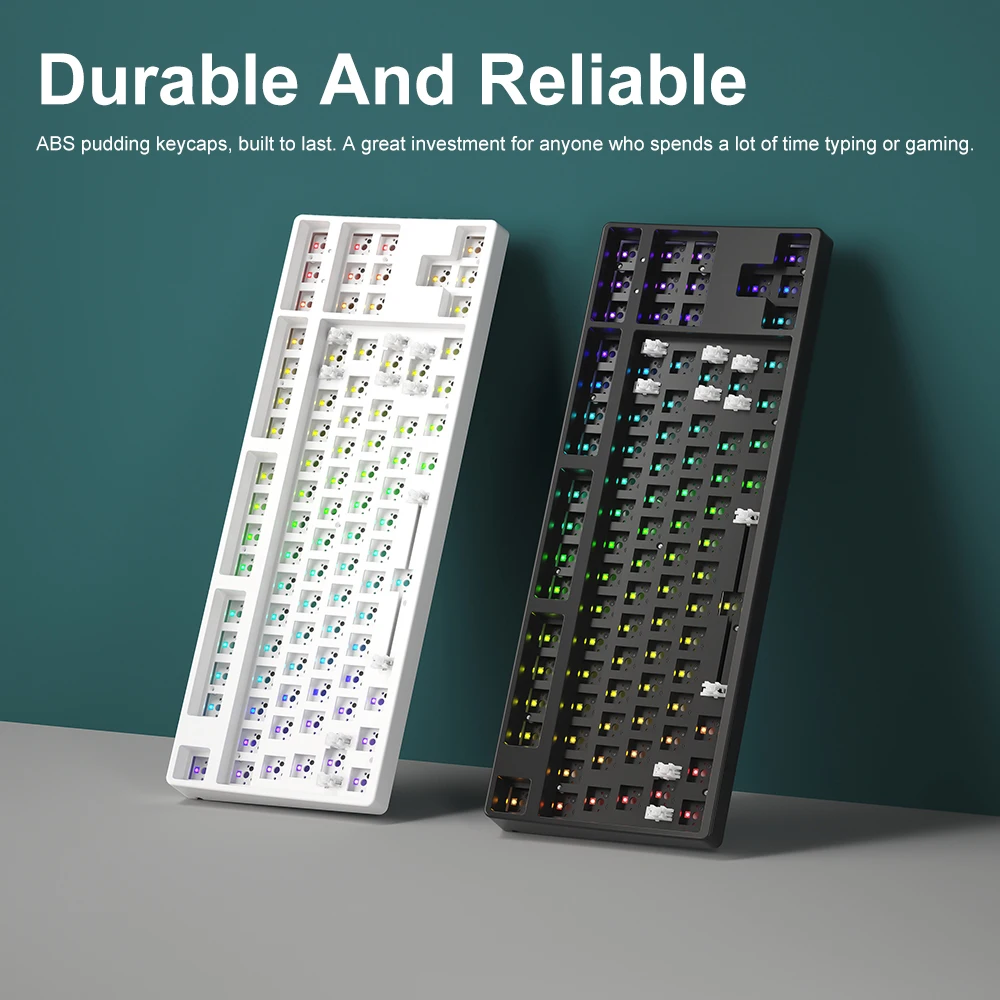 Iblancod C87 Teclado sem fio tri-mode Teclado mecânico de 87 teclas Teclado para jogos com todos os interruptores Modo BT mutável com fio Mo