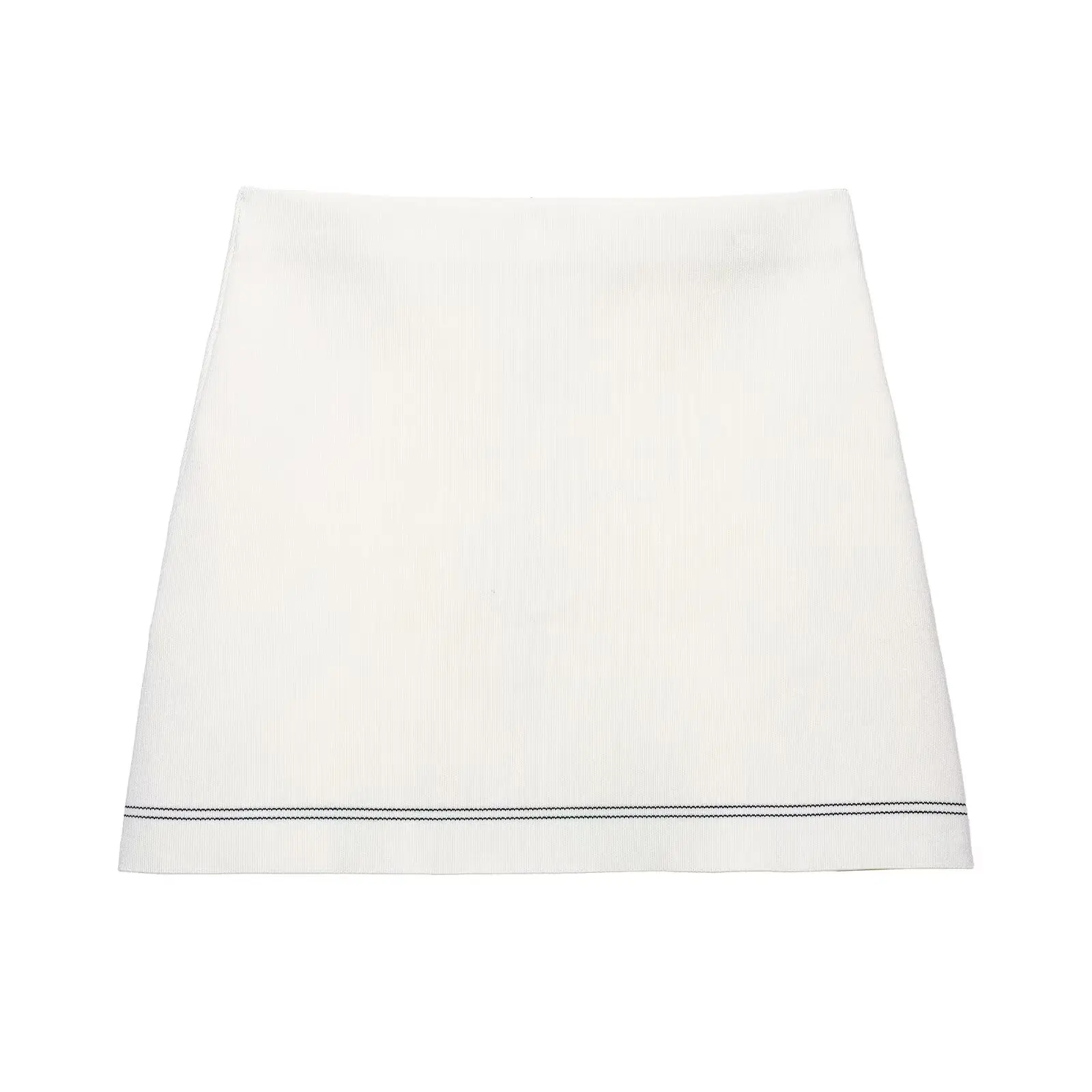 DUOPERI Vrouwen Mode 2025, Nieuwe Witte Gebreide A-lijn Mini Rok Casual Elastische Taille Vrouwelijke Chic Dame Rokken Faldas