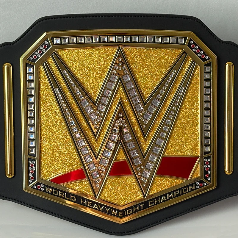 WWE World Heavyweight Champion Golden Belt Replica Diamond Embedded Collectible Ornament Action Figure Toy for Fans