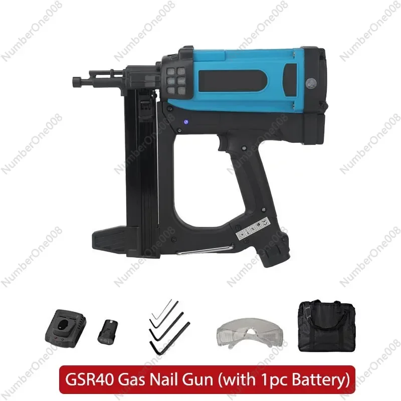 Pneumatic Nail Gun 7. 2V Lithium Battery Gas Nail Gun Steel Air Stapler GSR40 Pneumatic Tools For Frame And Trunking 110-220V