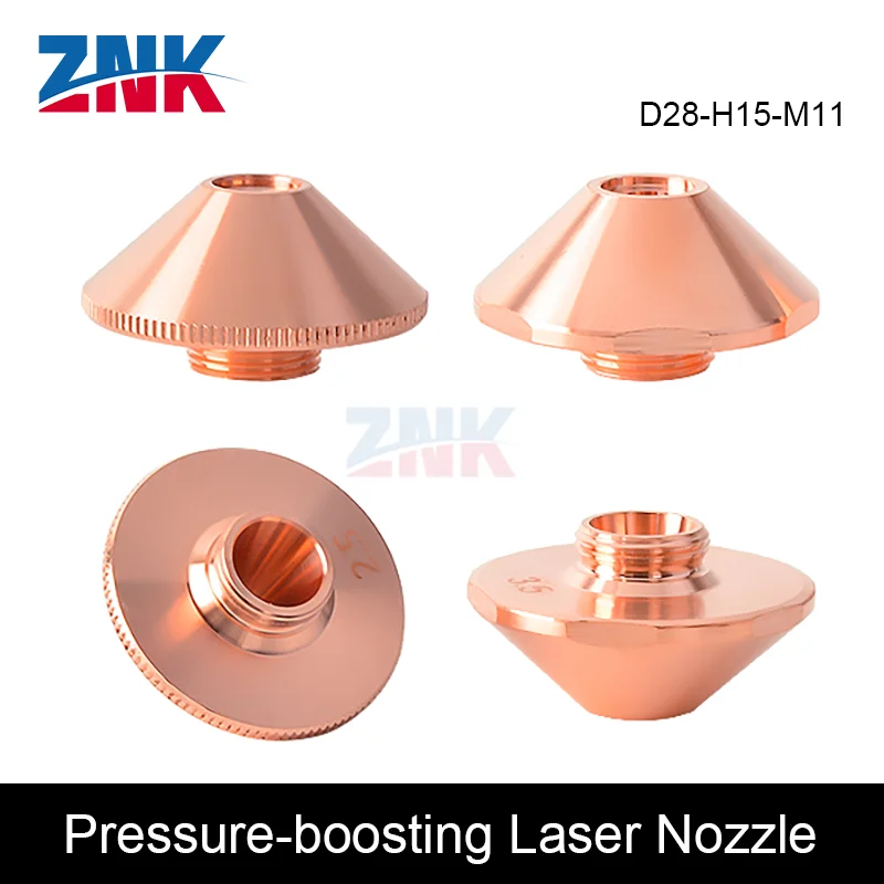 ZNK 10PCS High Speed Storm Boosting Laser Cutting Nozzle D28 H15 M11 Lace Style High-quality Copper Nozzles HANS PENTA Cut Head