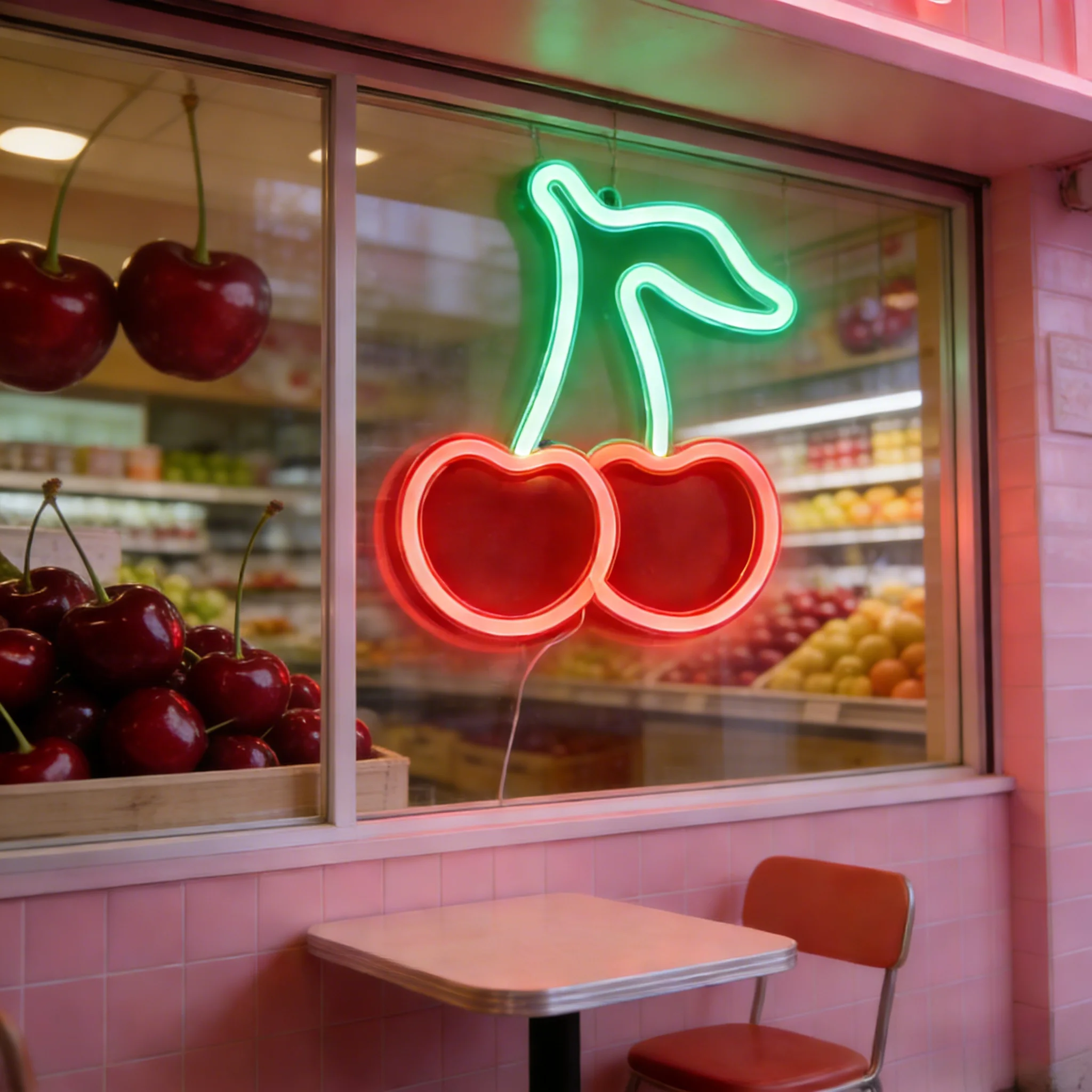 

Светодиодная неоновая вывеска LED Cherry, настенный светильник на заказ для домашнего декора, подарок для свадебной вечеринки, декоративное освещение для общежития, бара, кафе