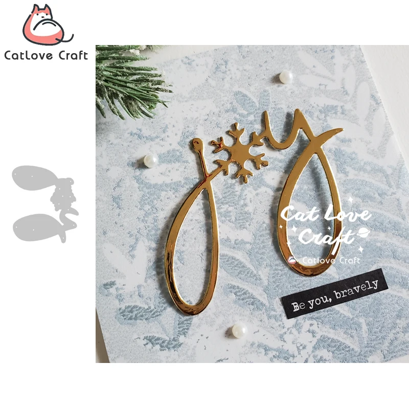 

Catlove Christmas JOY Metal Cutting Dies Scrapbooking Mold Knife Stencil Die Cuts Card Making DIY Craft Embossing New Dies For