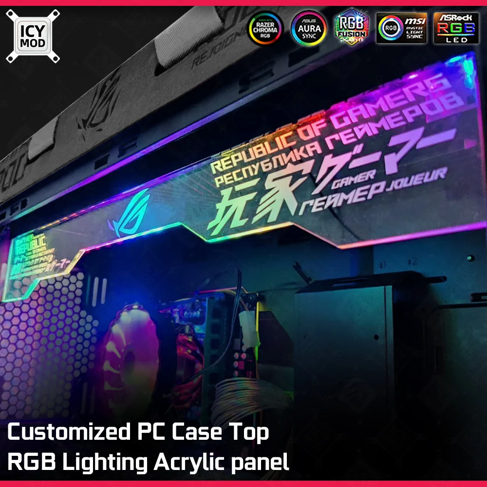 

Прозрачная верхняя панель RGB для ROG Strix Helios GX601, акриловый чехол на заказ, ARGB-подсветка ASUS Faith 5 В/12 В AURAsync MOD